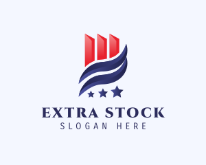 American Stock Market Graph  logo design