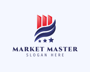 American Stock Market Graph  logo design