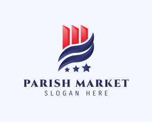 American Stock Market Graph  logo design