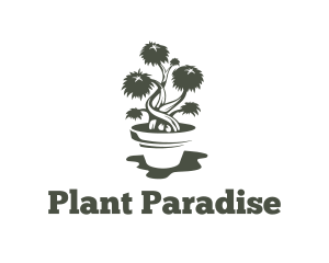 Bonsai Plant Pot logo design