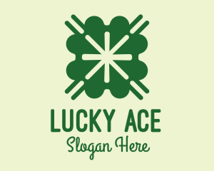 Green Lucky Clover  logo design