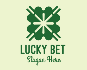 Green Lucky Clover  logo design