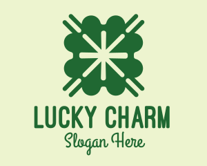 Green Lucky Clover  logo design