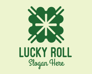 Green Lucky Clover  logo design