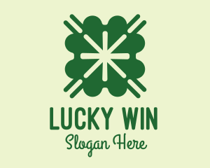 Green Lucky Clover  logo design