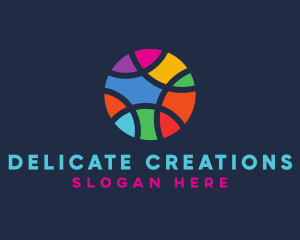 Colorful Mosaic Circle Ball logo design