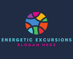 Colorful Mosaic Circle Ball logo design