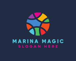 Colorful Mosaic Circle Ball logo design