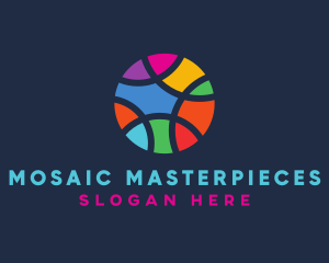 Colorful Mosaic Circle Ball logo design