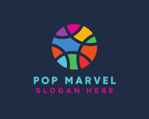 Colorful Mosaic Circle Ball logo design