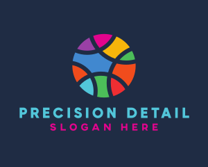 Colorful Mosaic Circle Ball logo design