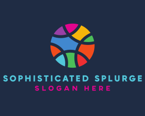 Colorful Mosaic Circle Ball logo design