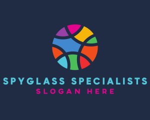 Colorful Mosaic Circle Ball logo design