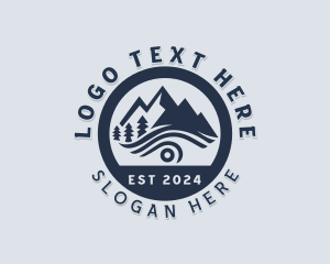 Mountain - Hiker Trekking Mountain logo design