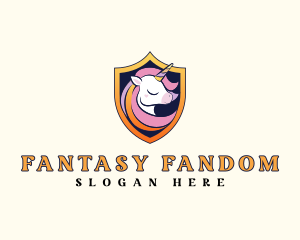 Magical Unicorn Shield logo design