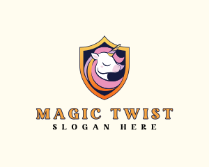 Magical Unicorn Shield logo design