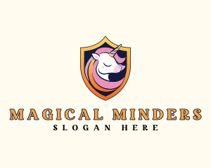 Magical Unicorn Shield logo design