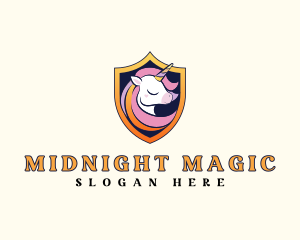 Magical Unicorn Shield logo design