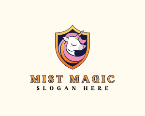 Magical Unicorn Shield logo design