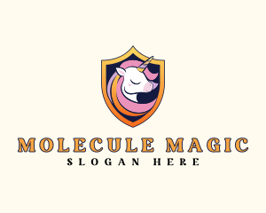 Magical Unicorn Shield logo design