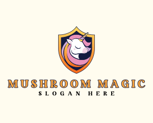 Magical Unicorn Shield logo design