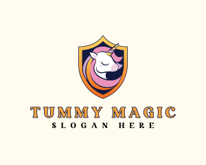 Magical Unicorn Shield logo design