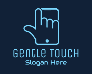 Hand Touch Smartphone Logo