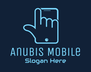 Hand Touch Smartphone logo design