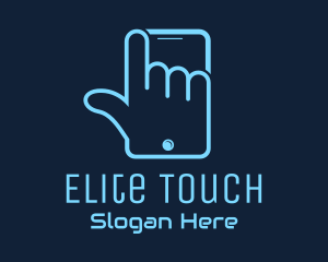 Hand Touch Smartphone logo design