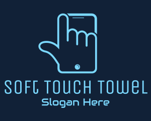 Hand Touch Smartphone logo design