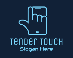 Hand Touch Smartphone logo design