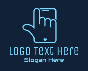 Click - Hand Touch Smartphone logo design