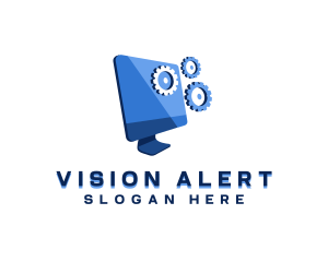 Computer Monitor Cogwheel logo