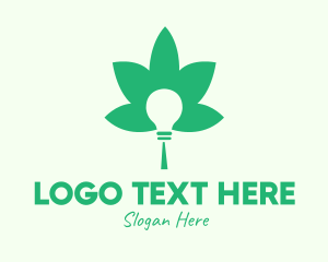 Green Cannabis Bulb logo