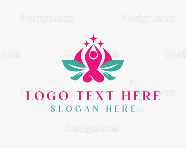 Floral Human Meditation Logo