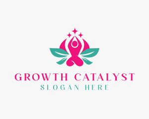 Floral Human Meditation logo design