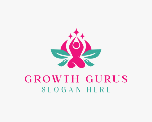 Floral Human Meditation logo design