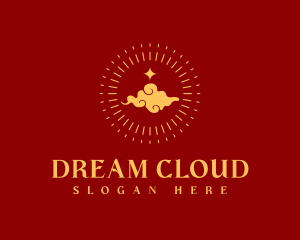 Golden Chinese Cloud logo design