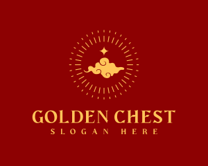 Golden Chinese Cloud logo design