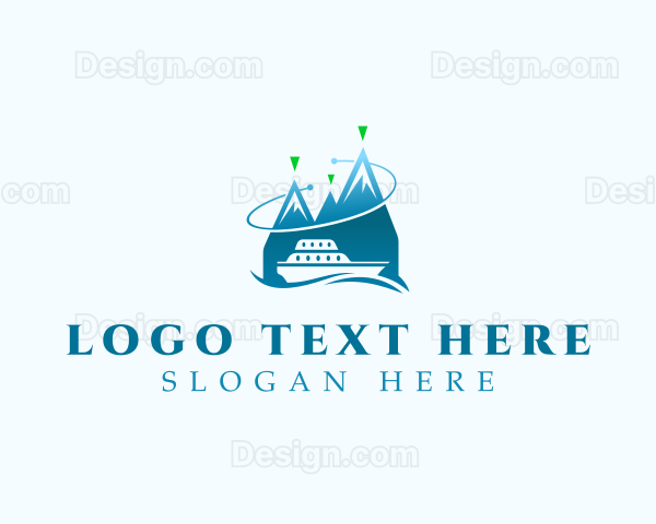 Mountain Cruise Ship Travel Logo