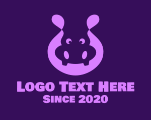 Adorable Purple Hippopotamus logo