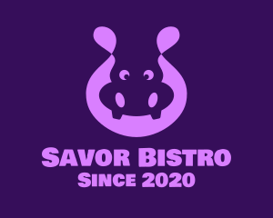 Adorable Purple Hippopotamus logo