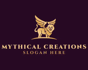 Mythical Griffin Lion logo design