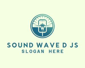 Soundwave Microphone Audio logo design