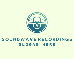 Soundwave Microphone Audio logo design