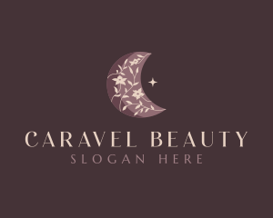 Moon Flower Nature Beauty logo design