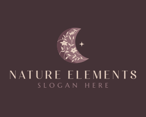 Moon Flower Nature Beauty logo design