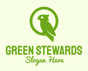 Green Cockatoo Bird  logo design