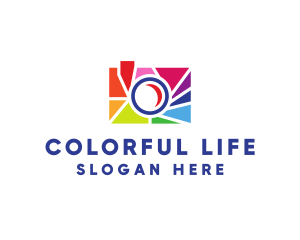 Colorful Camera Shutter logo design