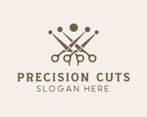 Crown Hairstyling Scissors logo design